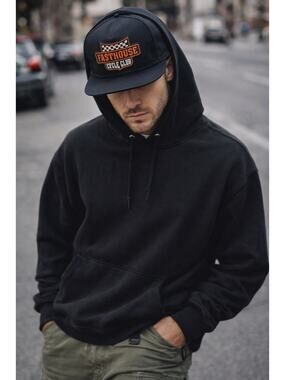 Fasthouse Hat Snapback Mens One Size Black Krest Cycle Club Patch Logo NWT